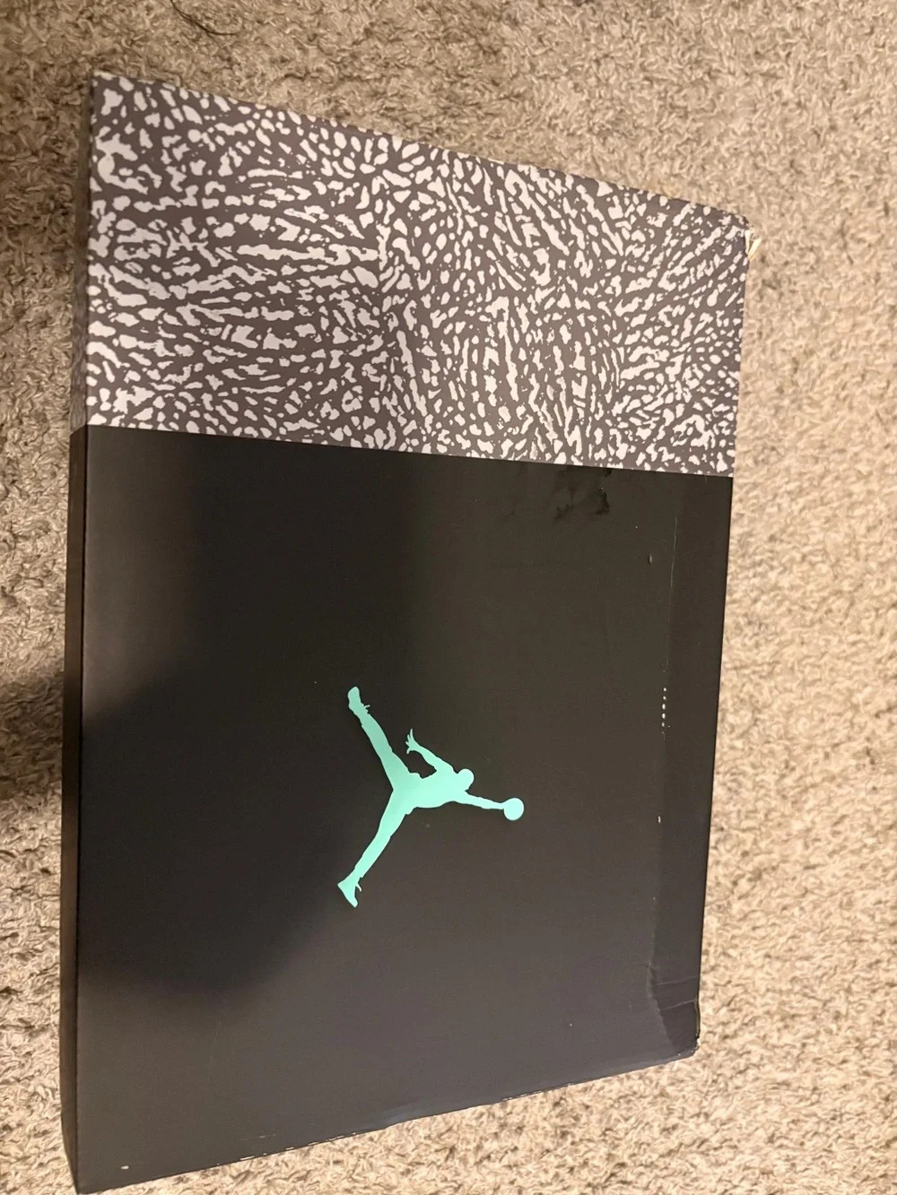Jordan Grey and White Elephant Print Shoe Box